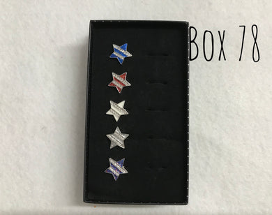 Starlet Shimmer Stars w/rows of Gems Rings Box 78