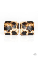 Load image into Gallery viewer, Making Hiss-tory Brown Post Leather Earrings