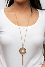 Load image into Gallery viewer, Tai Chi Gold Tassel Earrings