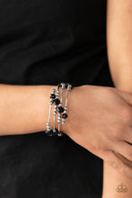 Load image into Gallery viewer, Showy Shimmer Black Coil Bracelet
