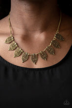 Load image into Gallery viewer, Leafy Lagoon Brass Necklace