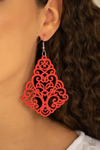 Load image into Gallery viewer, Powers Of Zen Red Wood Earrings