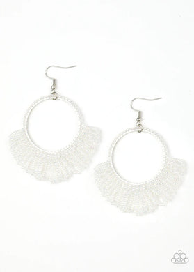 Can’t BEAD-live My Eyes Multi/White Seed Bead Earrings