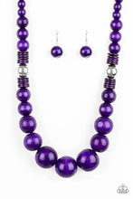 Load image into Gallery viewer, Panama Panorama Purple Wood Necklace