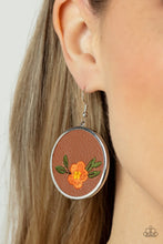 Load image into Gallery viewer, Prairie Patchwork Orange Earrings