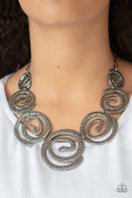 Load image into Gallery viewer, Statement Swirl Black Necklace