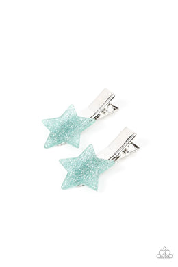 Sparkly Star Chart Blue Hair Clips