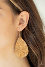 Load image into Gallery viewer, Cork it Over Gold Earring