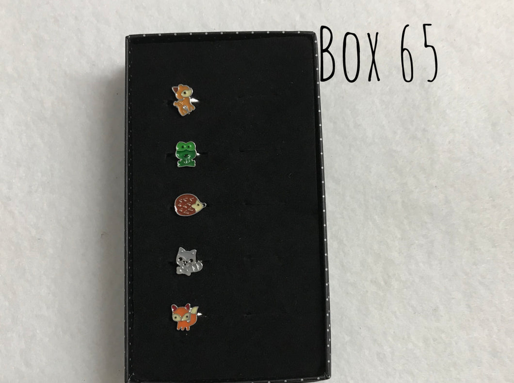 Starlet Shimmer Animals Rings Box 65