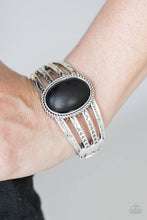 Load image into Gallery viewer, Desert Glyphs Black Hinged Bracelet