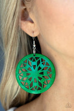 Load image into Gallery viewer, Ocean Canopy Green Wood Earrings