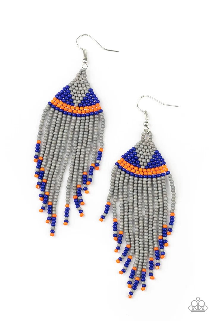 Beadazzle Me Silver Seed Bead Earrings