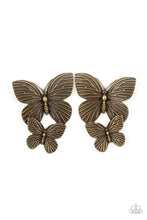 Load image into Gallery viewer, Blushing Butterflies Brass Post Earrings