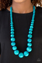 Load image into Gallery viewer, Effortlessly Everglades Blue Wood Necklace