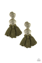 Load image into Gallery viewer, Tenacious Tassel Green Earrings