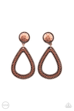 Beyond the Borders Copper Clip On Earrings