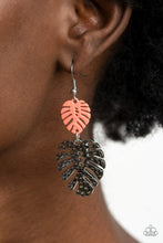 Load image into Gallery viewer, Palm Tree Cabana Orange Earrings