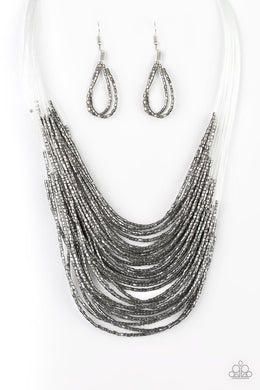 Catwalk Queen Silver Seed Bead Necklace