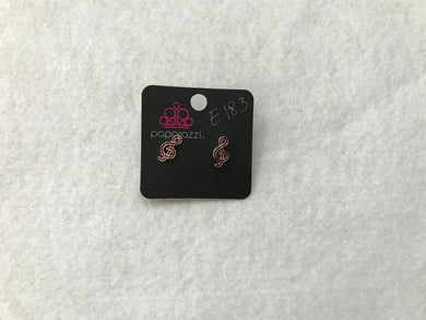 Starlet Shimmer Musical Note Red Post Earrings #183