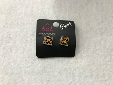 Starlet Shimmer Square Animal Print Post Earring #609