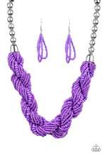 Load image into Gallery viewer, Savannah Surfin Purple Seed Bead Necklace