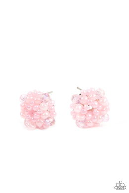 Bunches of Bubbly Pink Seed Bead Post Earrings