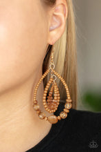 Load image into Gallery viewer, Prana Party Brown Seed Bead Earrings