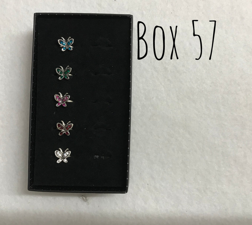 Starlet Shimmer Butterfly w/Gems Rings Box 57