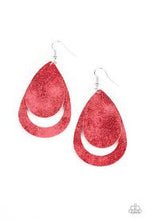 Load image into Gallery viewer, Fiery Firework Red Leather Earrings