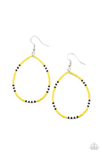Load image into Gallery viewer, Keep Up the Good Beadwork Yellow Seed Bead Earrings