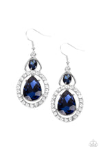 Load image into Gallery viewer, Double the Drama Blue Earrings