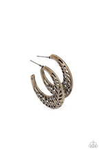 Load image into Gallery viewer, Wanderlust Wilderness Brass Hoop Earring
