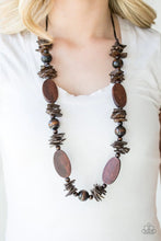 Load image into Gallery viewer, Carefree Cococay Brown Wood Necklace