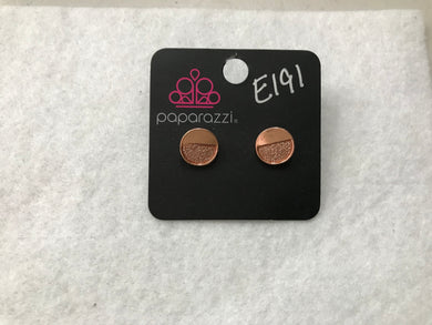 Starlet Shimmer Glitter Post Circle Copper Earrings #191