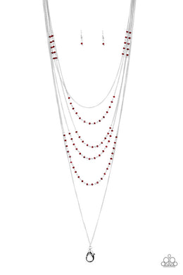 Glitter Go Getter Red Lanyard