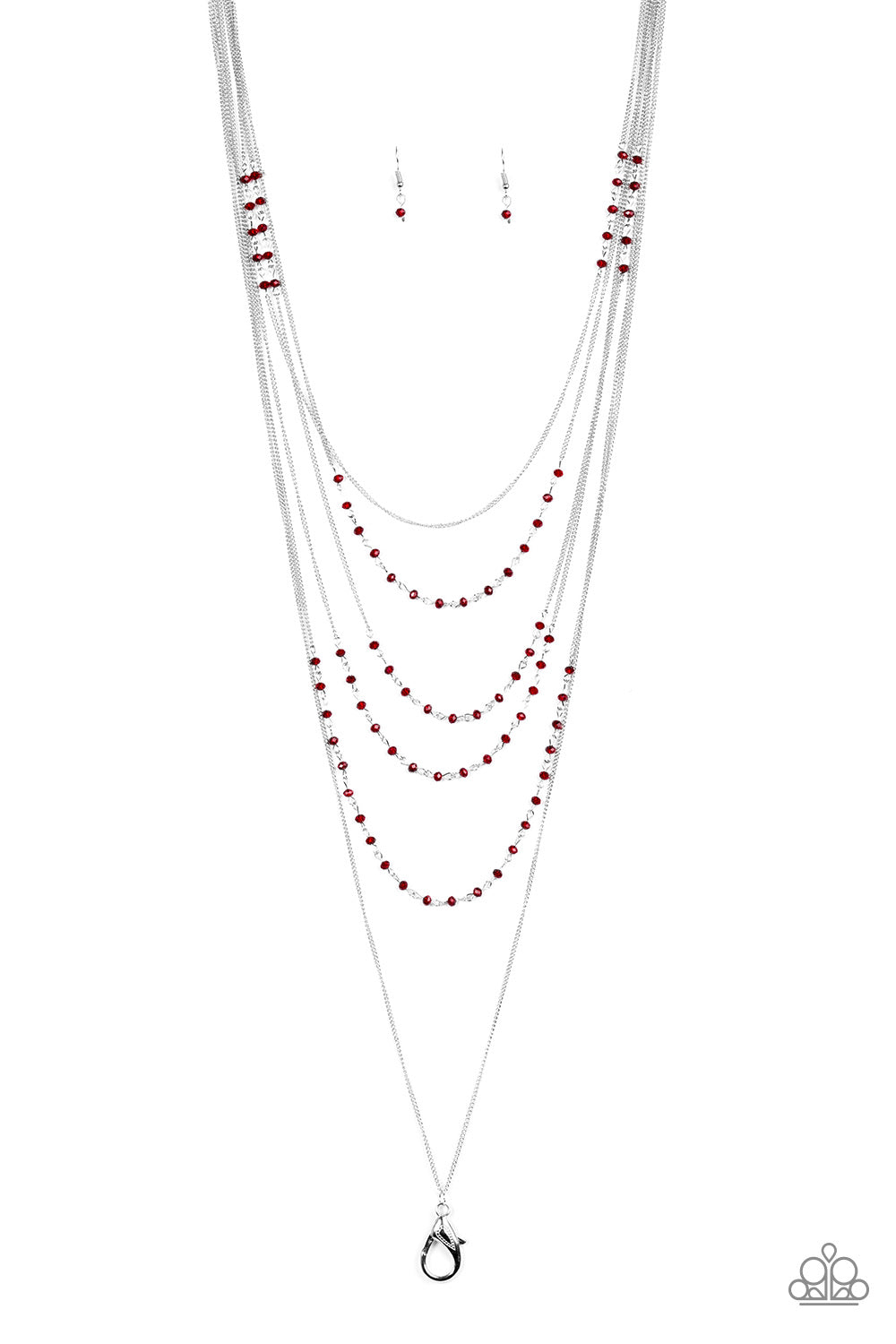 Glitter Go Getter Red Lanyard