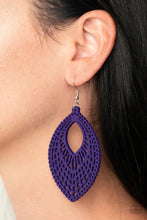 Load image into Gallery viewer, One Beach At A Time Purple Wood Earrings