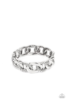 Bold Move Silver Hinged Bracelet