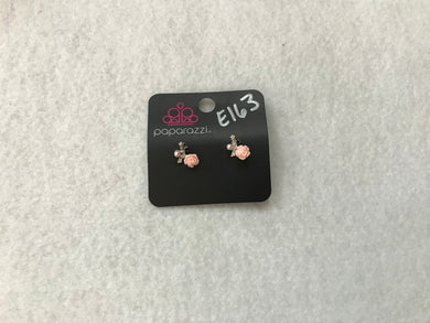 Starlet Shimmer Rose w/Pearl & Gem Pink/Pink Earrings #163