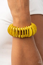 Load image into Gallery viewer, Tropical Tiki Bar Yellow Wood Bracelet
