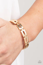 Load image into Gallery viewer, Closed Circuit Strategy Gold Hinged Bracelet
