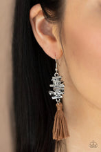 Load image into Gallery viewer, Tiki Tassel Brown Earrings