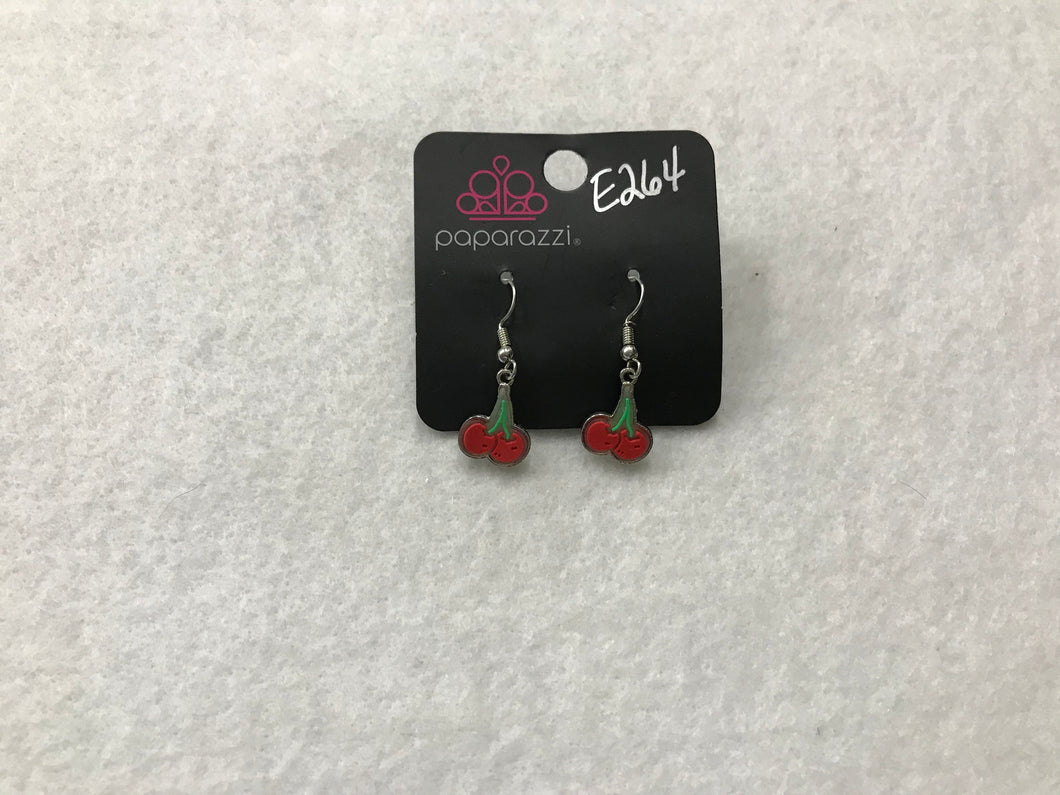 Starlet Shimmer Cherries Red Earrings #264