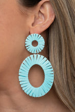 Load image into Gallery viewer, Foxy Flamenco Blue Earrings