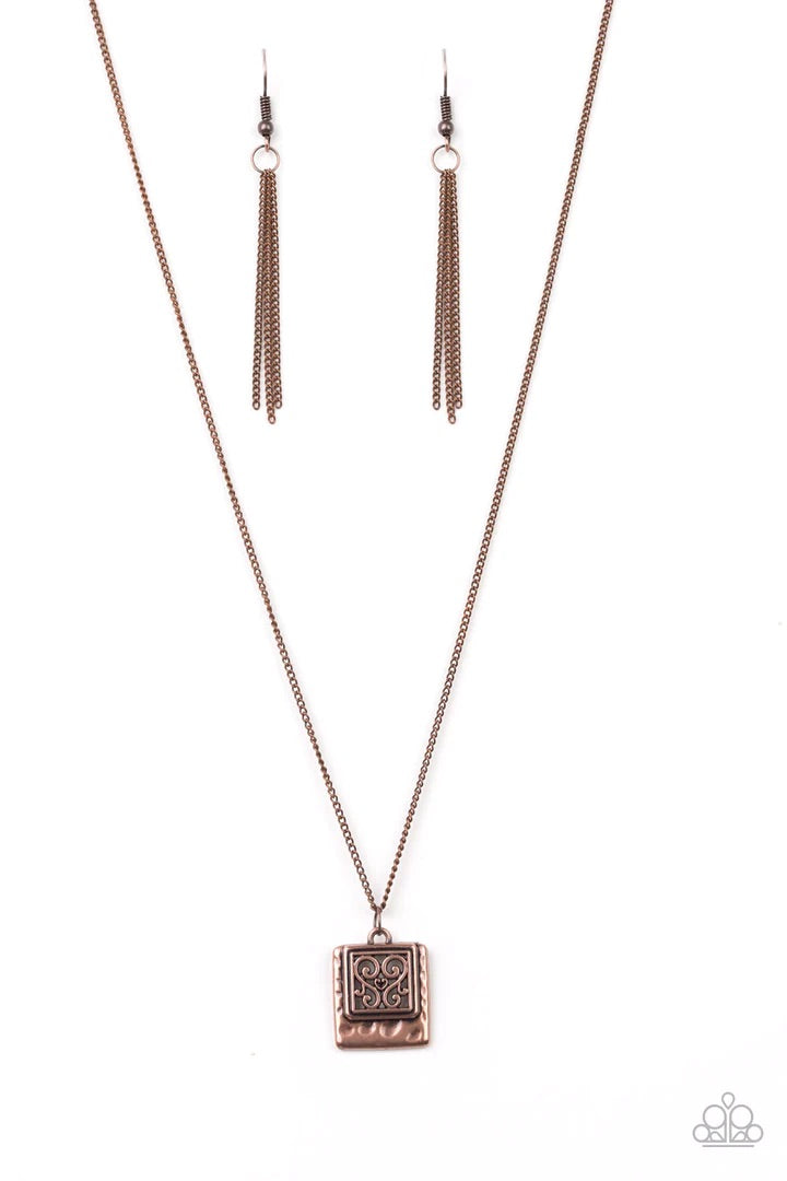 Back to Square One Copper Necklace