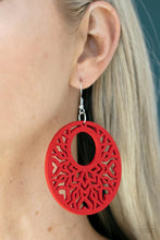 Load image into Gallery viewer, Tropical Reef Red Wood Earrings