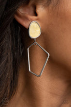 Load image into Gallery viewer, Retro Reverie Yellow Clip On Earrings