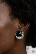 Load image into Gallery viewer, Off the Richer Scale Black Clip On Earrings