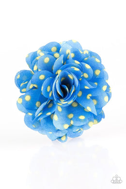 Polka and Petals Blue/Yellow Hair Clip