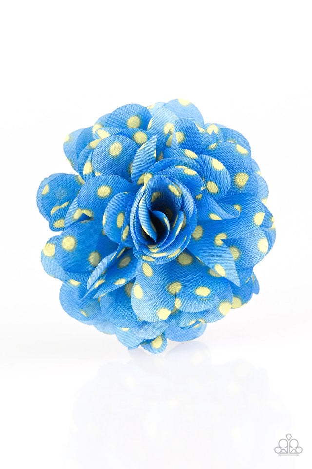 Polka and Petals Blue/Yellow Hair Clip